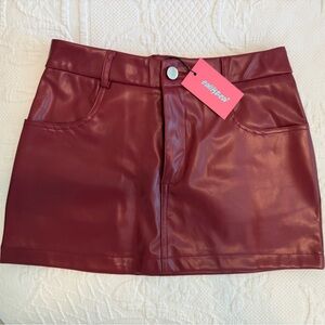 Edikted Maya Faux Leather Mini Skirt NWT XS